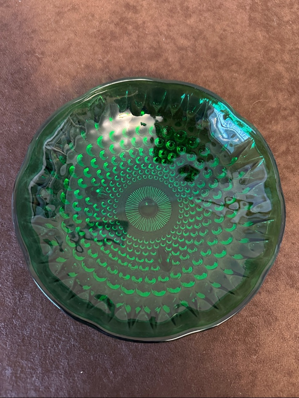 Anchor Hocking Emerald Green Bubble Bowl Candy Dish Depression Glass 6 3/8” - Picture 3 of 8